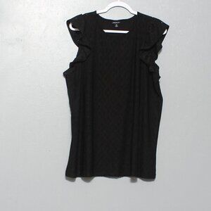 Torrid black eyelet ruffle shoulder sleeveless blouse